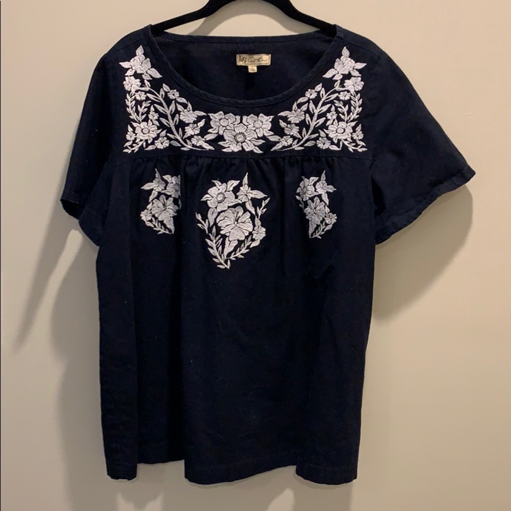 Diane Gilman embroidered blouse.